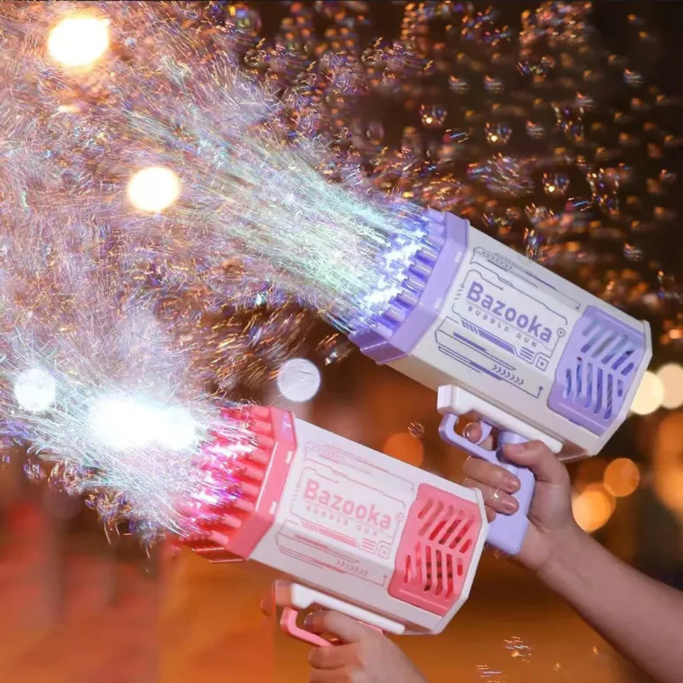 BAZOOKA LANZA BURBUJAS LED 3.0 ™ + FLOTADOR KAWAII GRATIS!