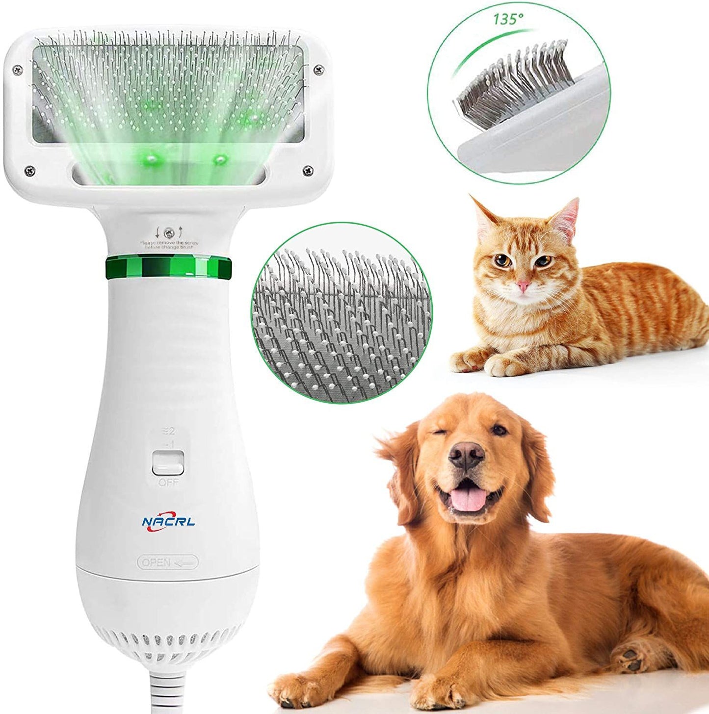 🐱🐶 PEINE SECADOR PORTATIL 2 en 1 + CEPILLO DE SILICONA PARA BAÑO GRATIS! 🐶🐱